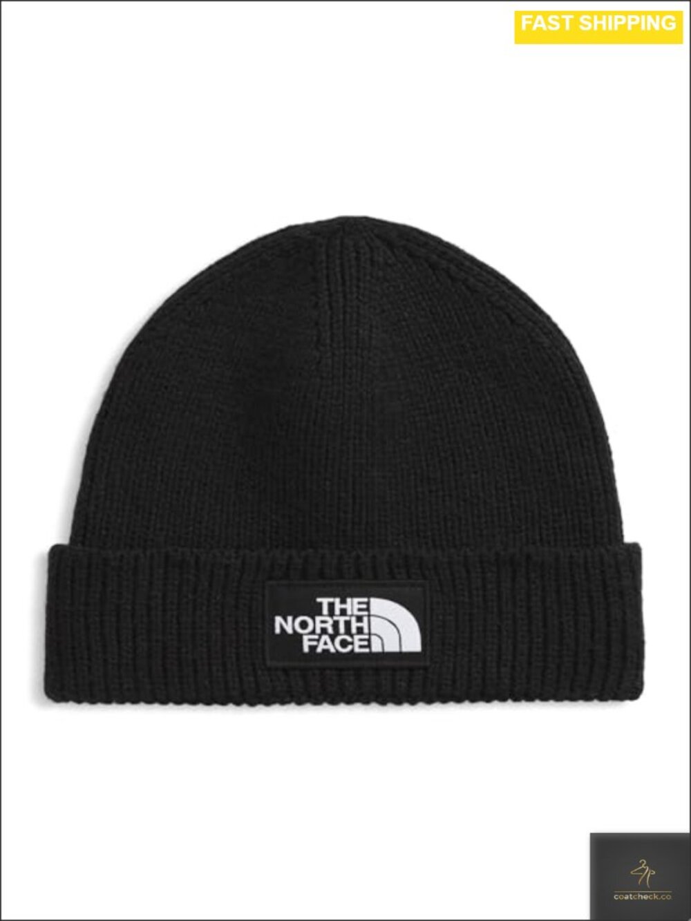 North Face Cuffed Beanie Recycled Polyester Rib Knit Winter Hat